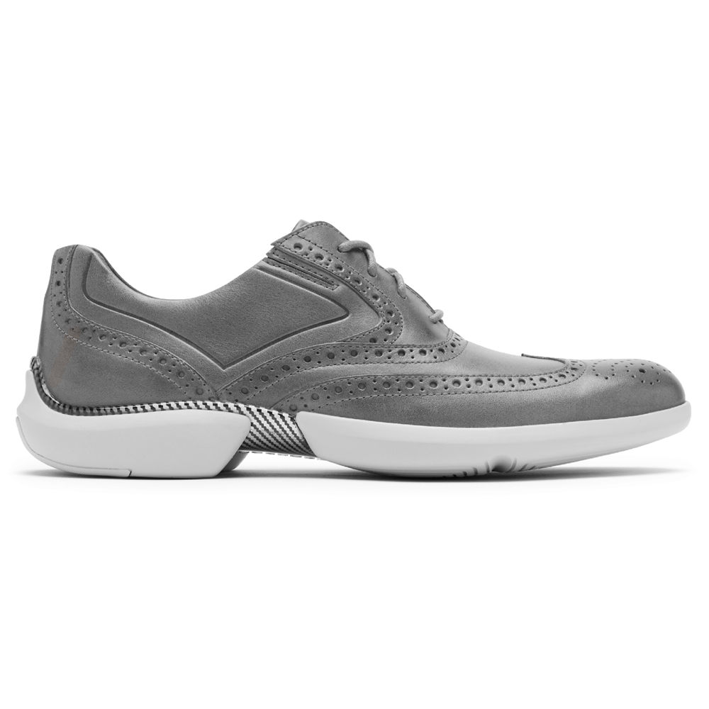 Rockport Mens Lace Up Grey - Total Motion Advance Wingtip - UK 437-YTKRFX